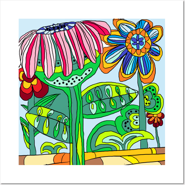 My garden full of flowers, Flower patterns Wall Art by zzzozzo